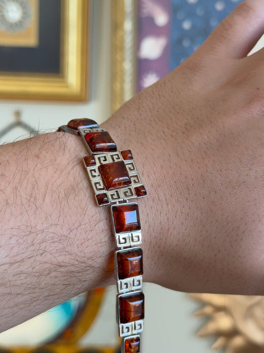 Silver Amber Bracelet