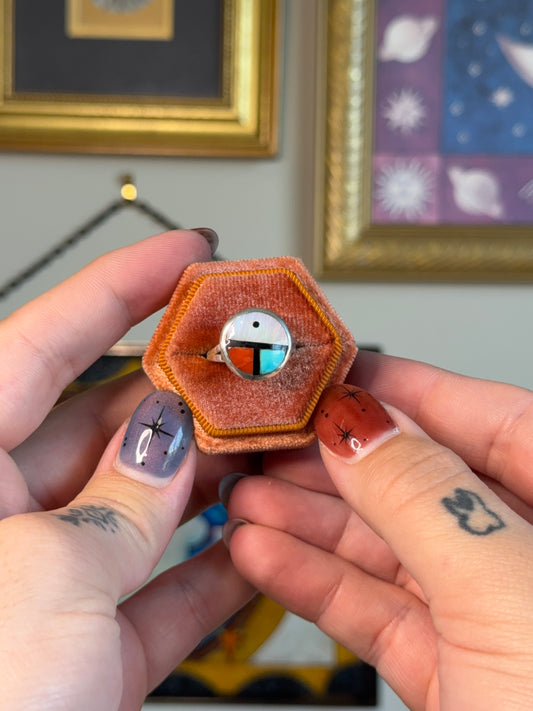 Zuni inlay circle ring