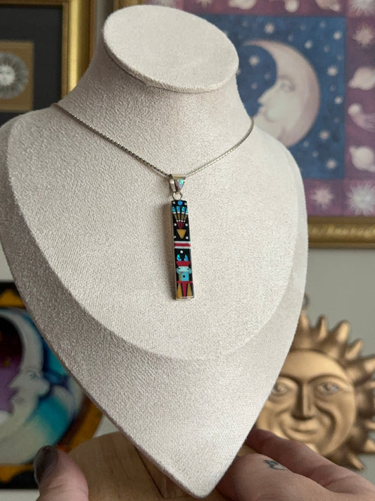 Sterling Silver Zuni inlay pendant