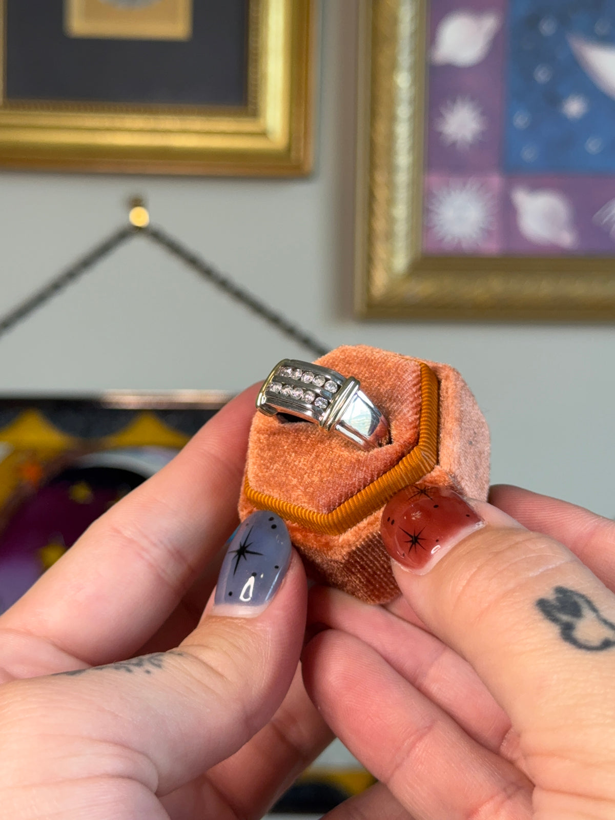 Two tone diamond band