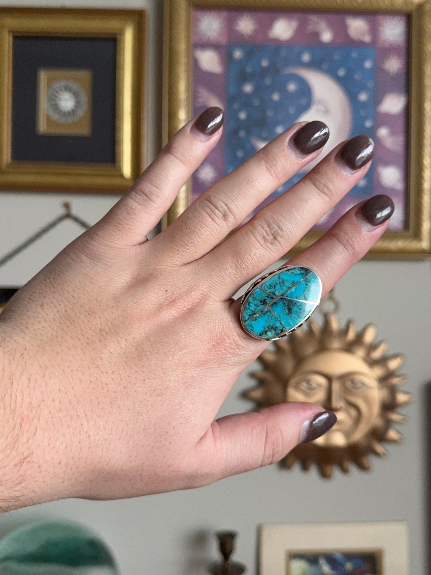 Sterling silver Turquoise inlay signet