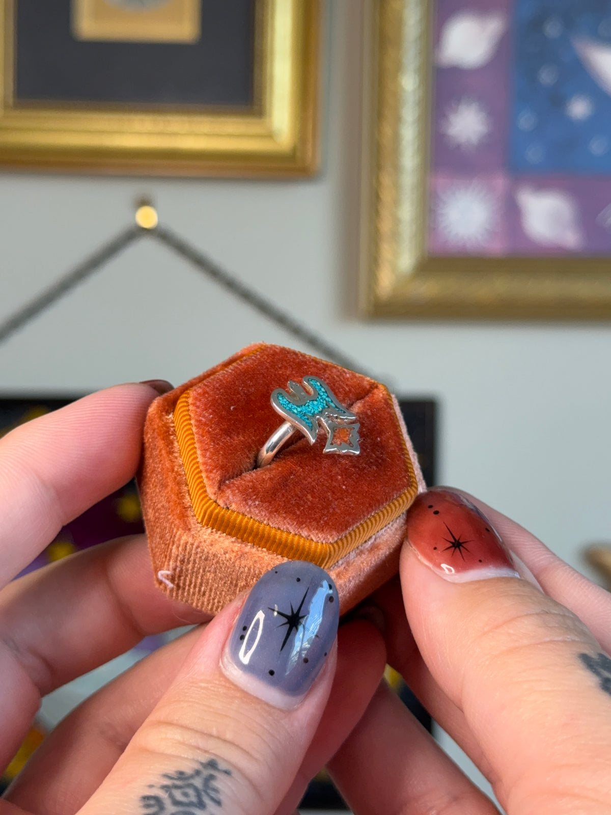 Thunder bird inlay ring