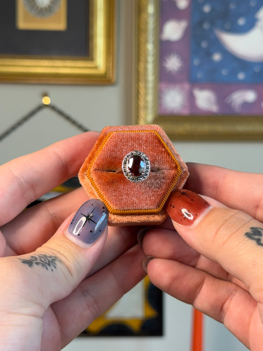 Garnet & Marcasite ring