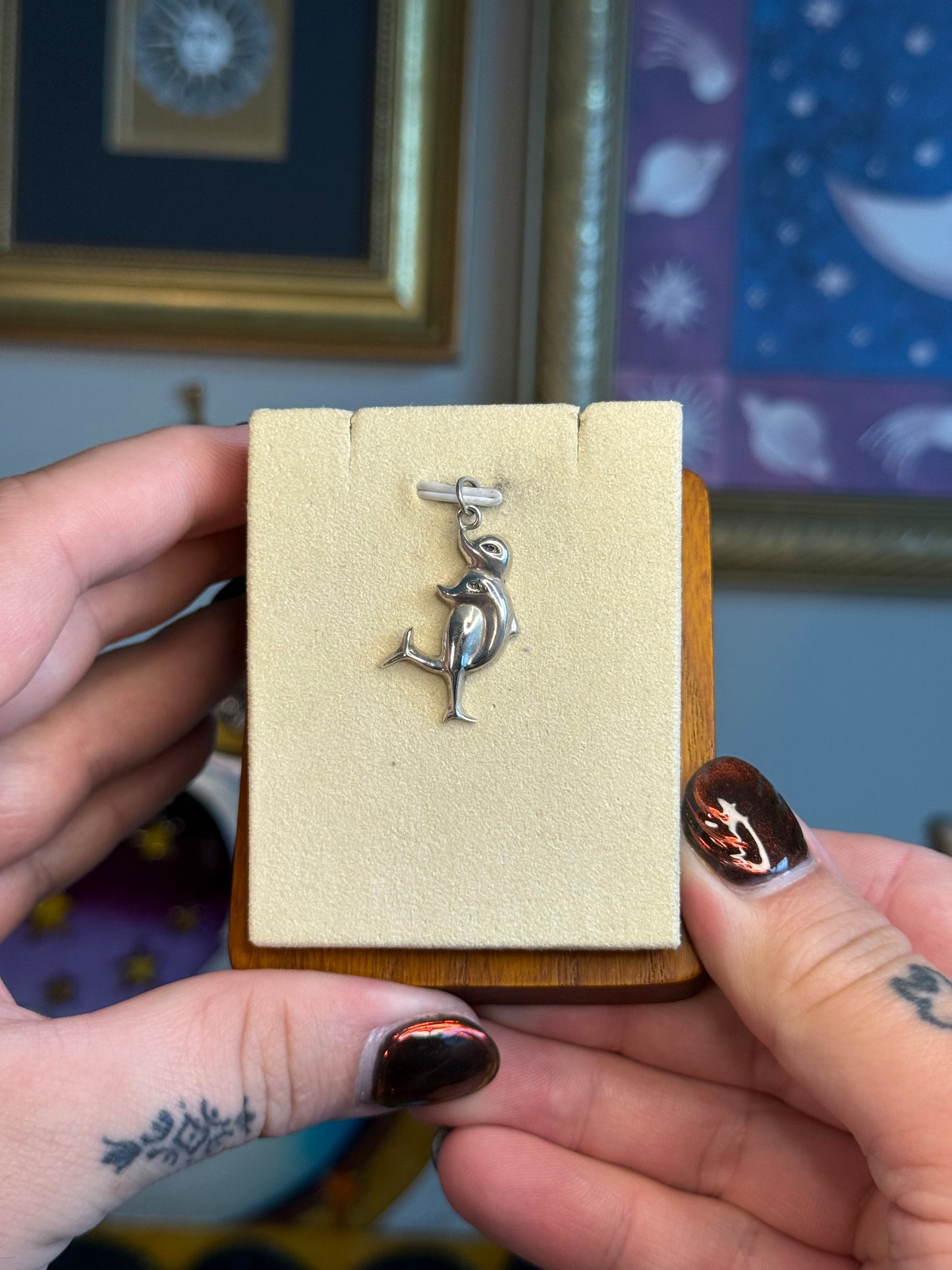 Antique style dolphin pendant