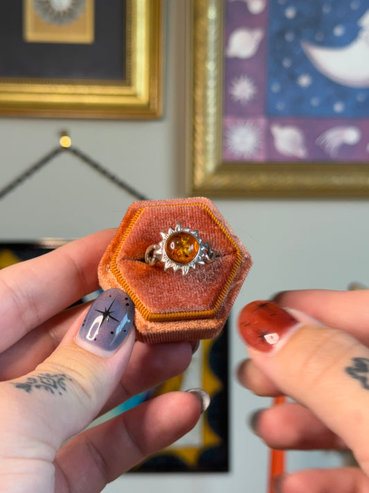 Celestial Amber sun ring
