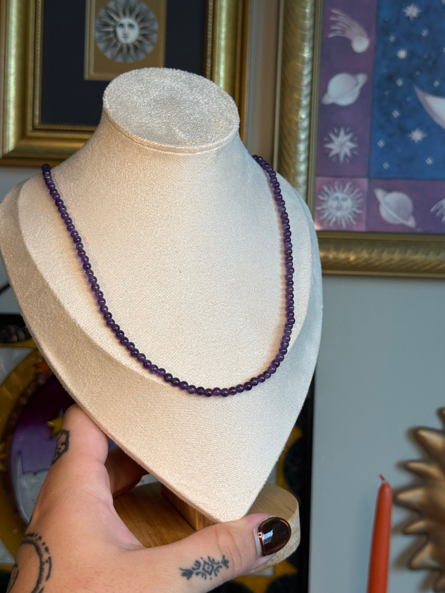 Amethyst bead necklace