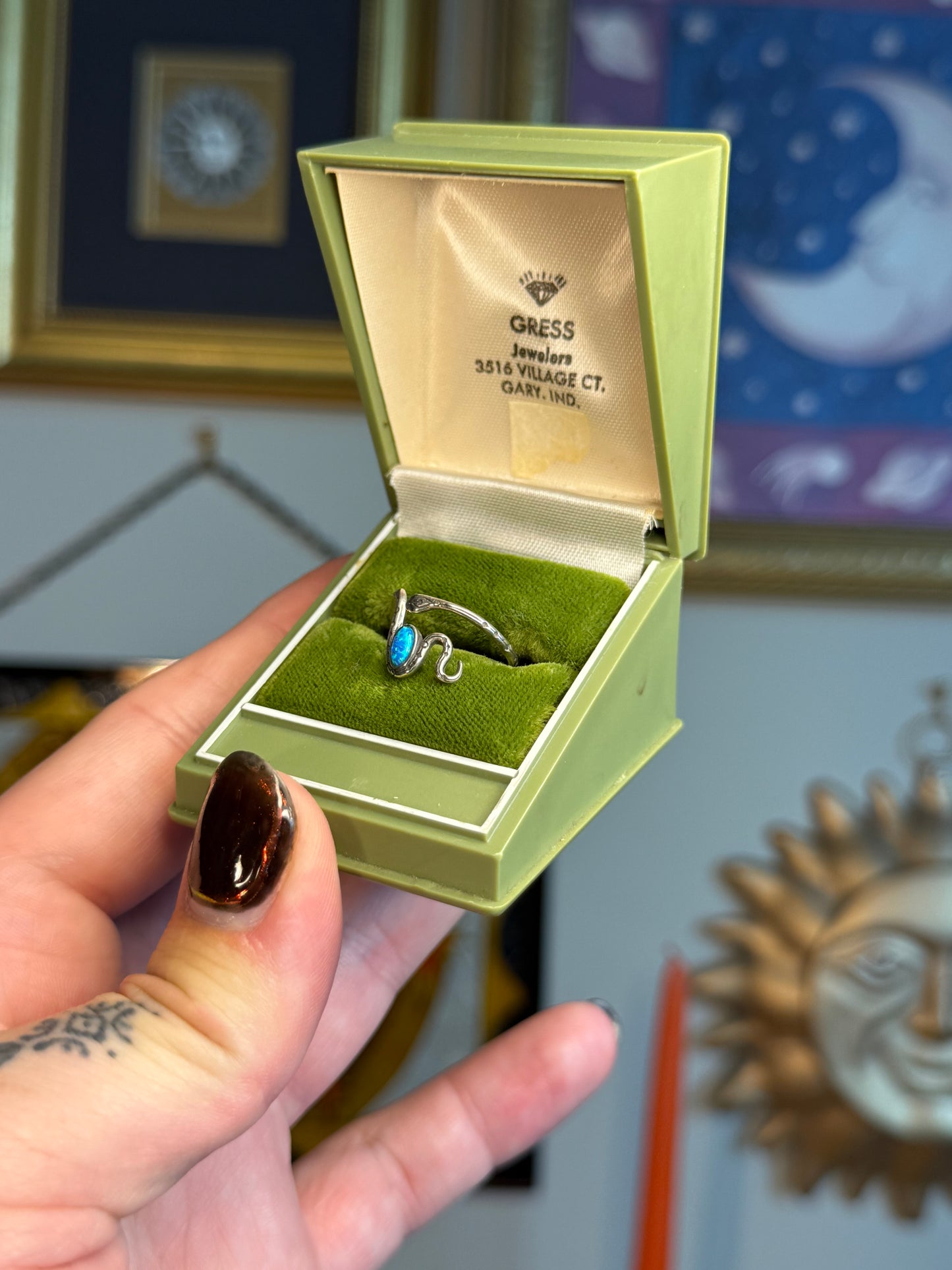 Opal snake ring
