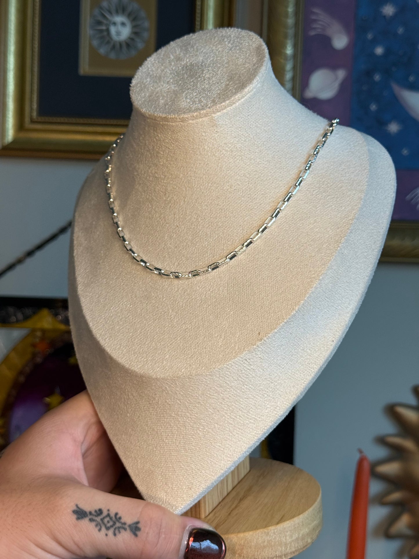 Engraved paper clip chain