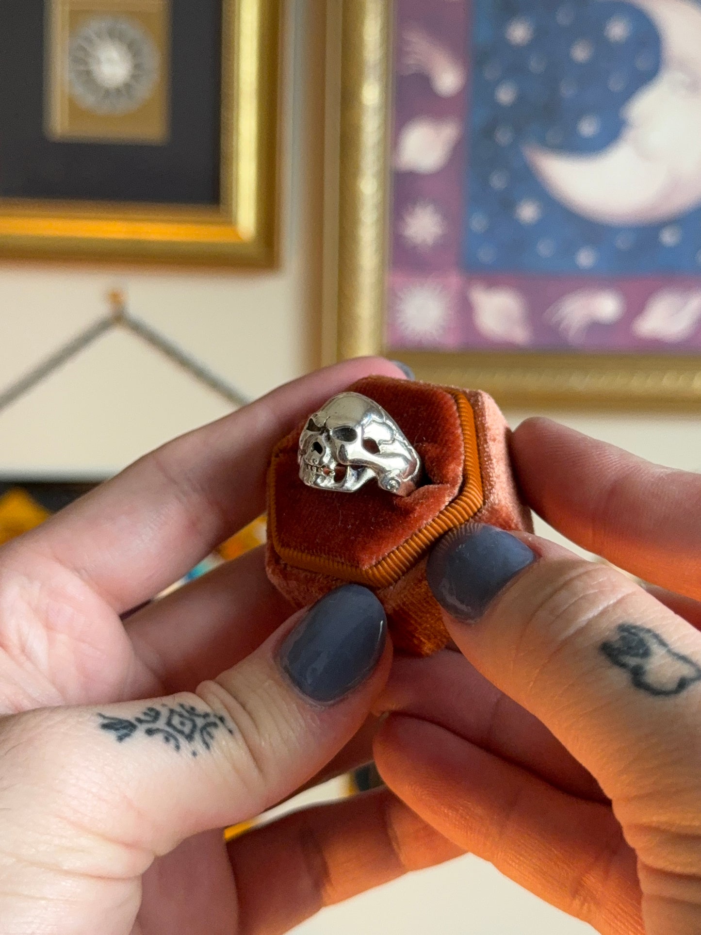 Silver skull ring