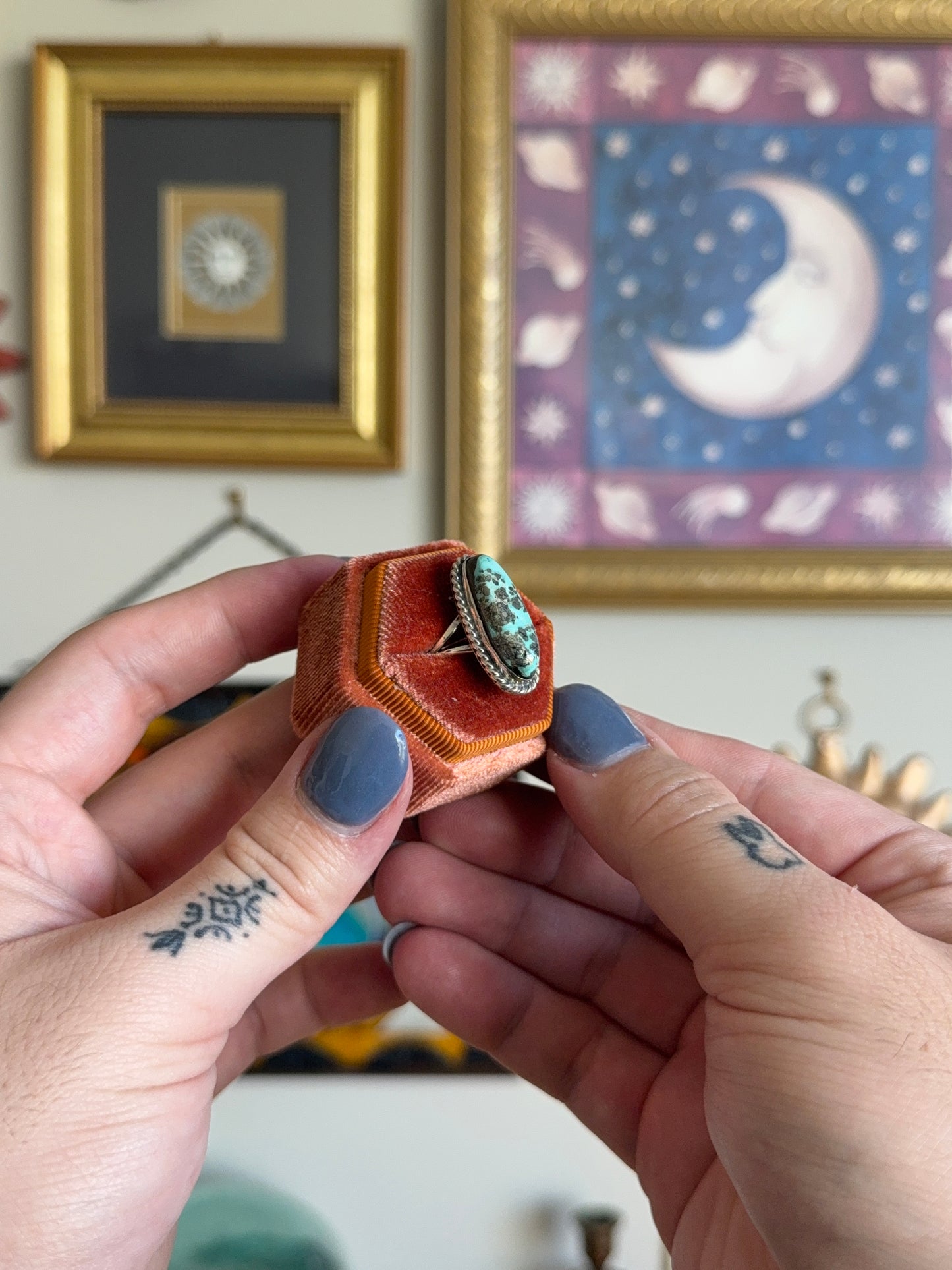 Elongated Turquoise ring