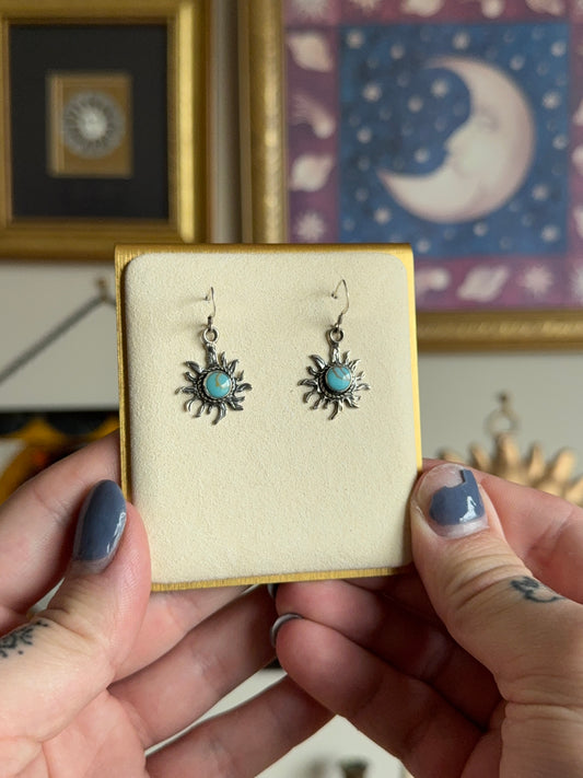 Turquoise sun earrings