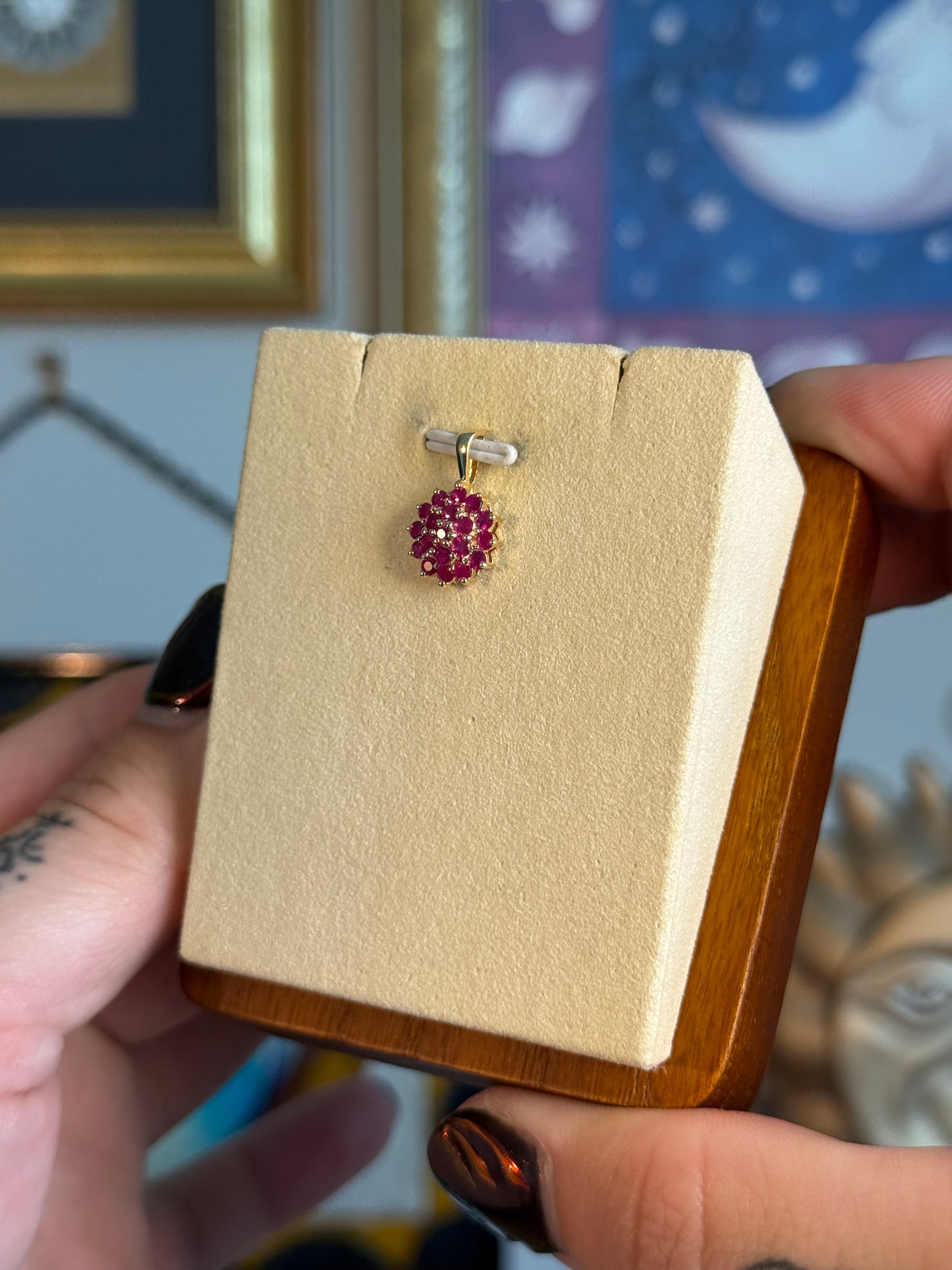 Ruby cluster pendant