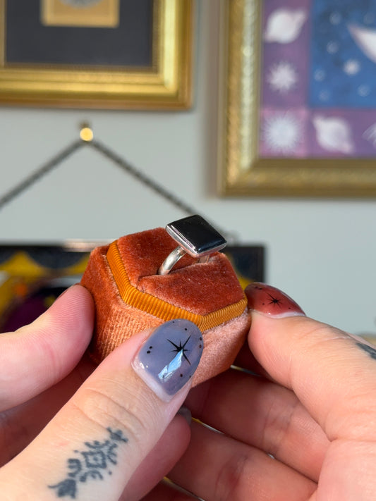 Black Onyx square ring