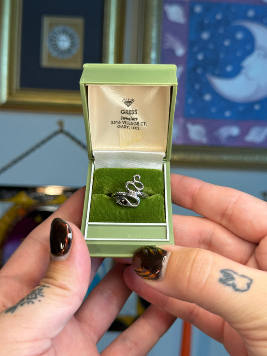 Black Onyx snake ring