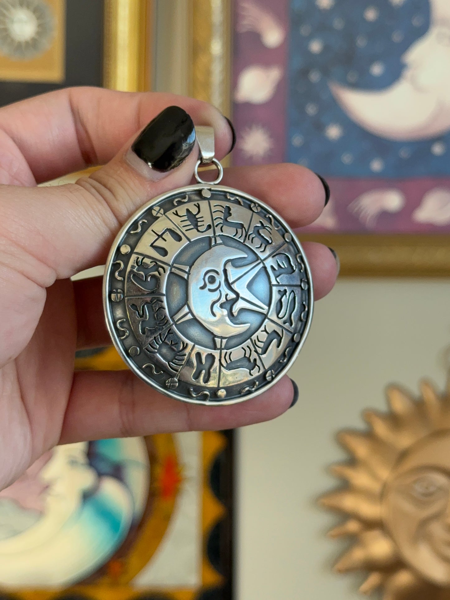 Silver Taxco Zodiac Pendant