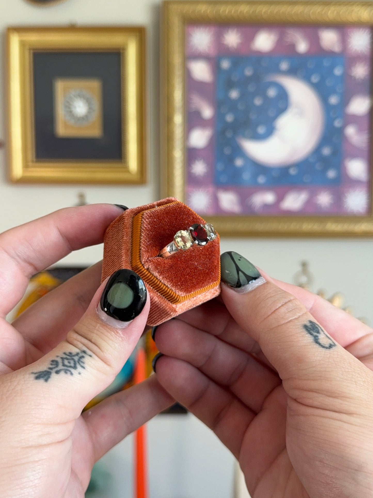 Citrine & Garnet ring