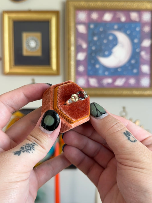 Citrine & Garnet ring