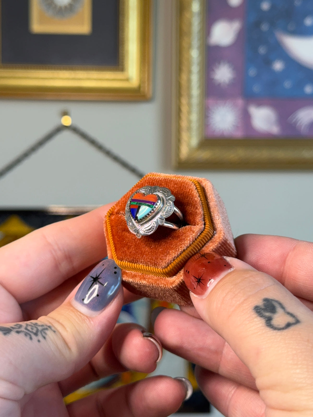 Heart inlay ring