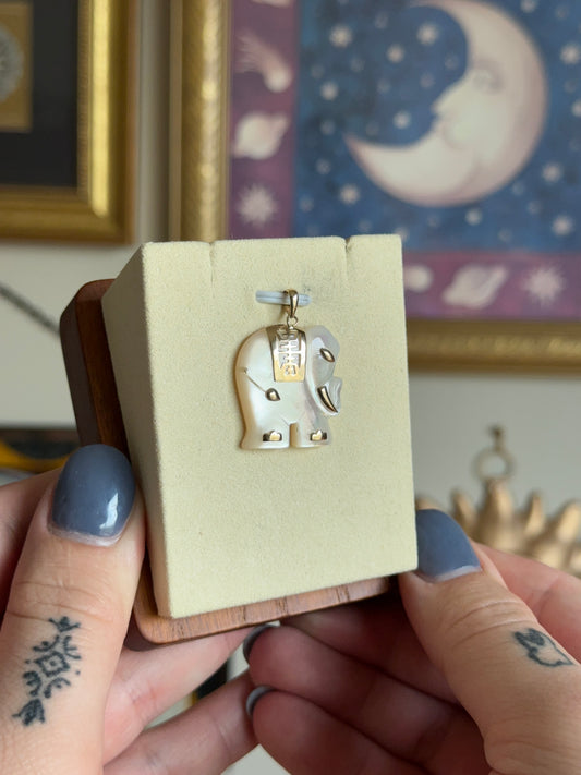 Mother of pearl elephant pendant