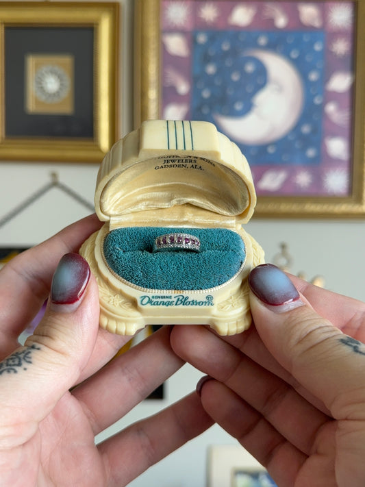 White Gold ruby & diamond band