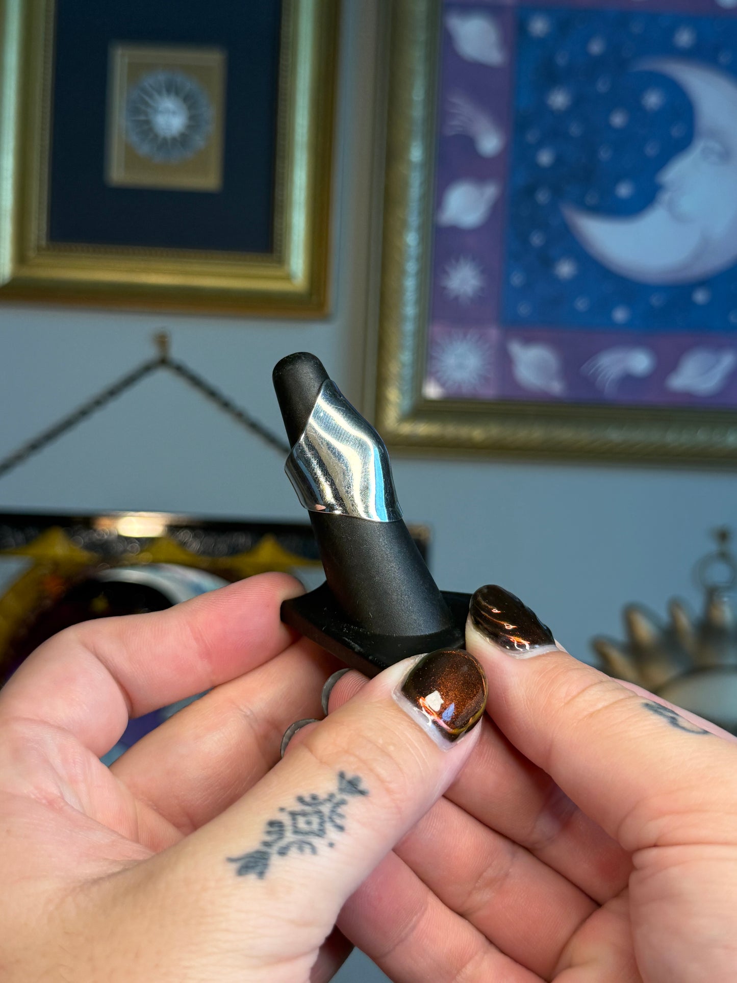 Elongated modernist ring