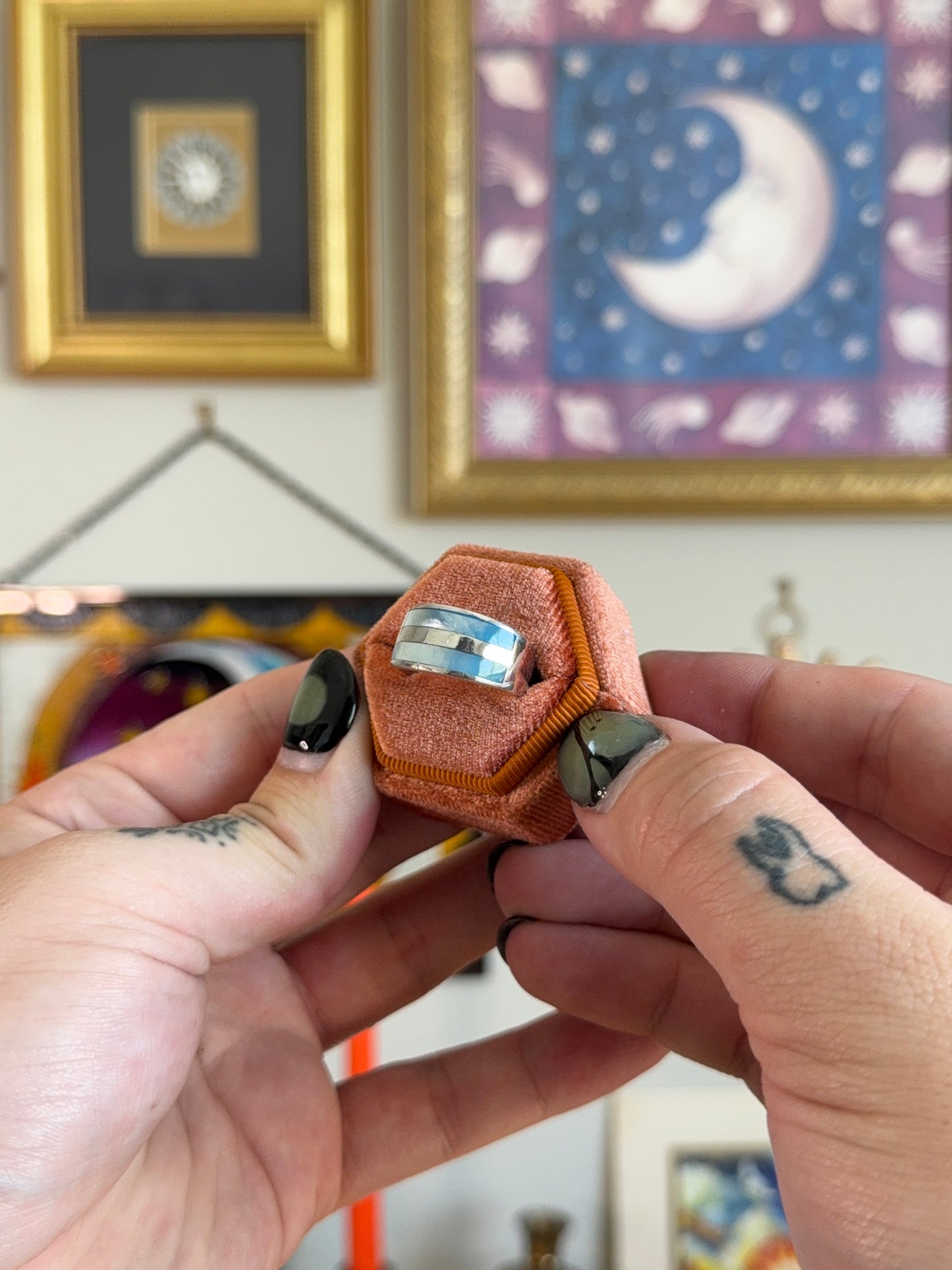 Blue mother of pearl band
