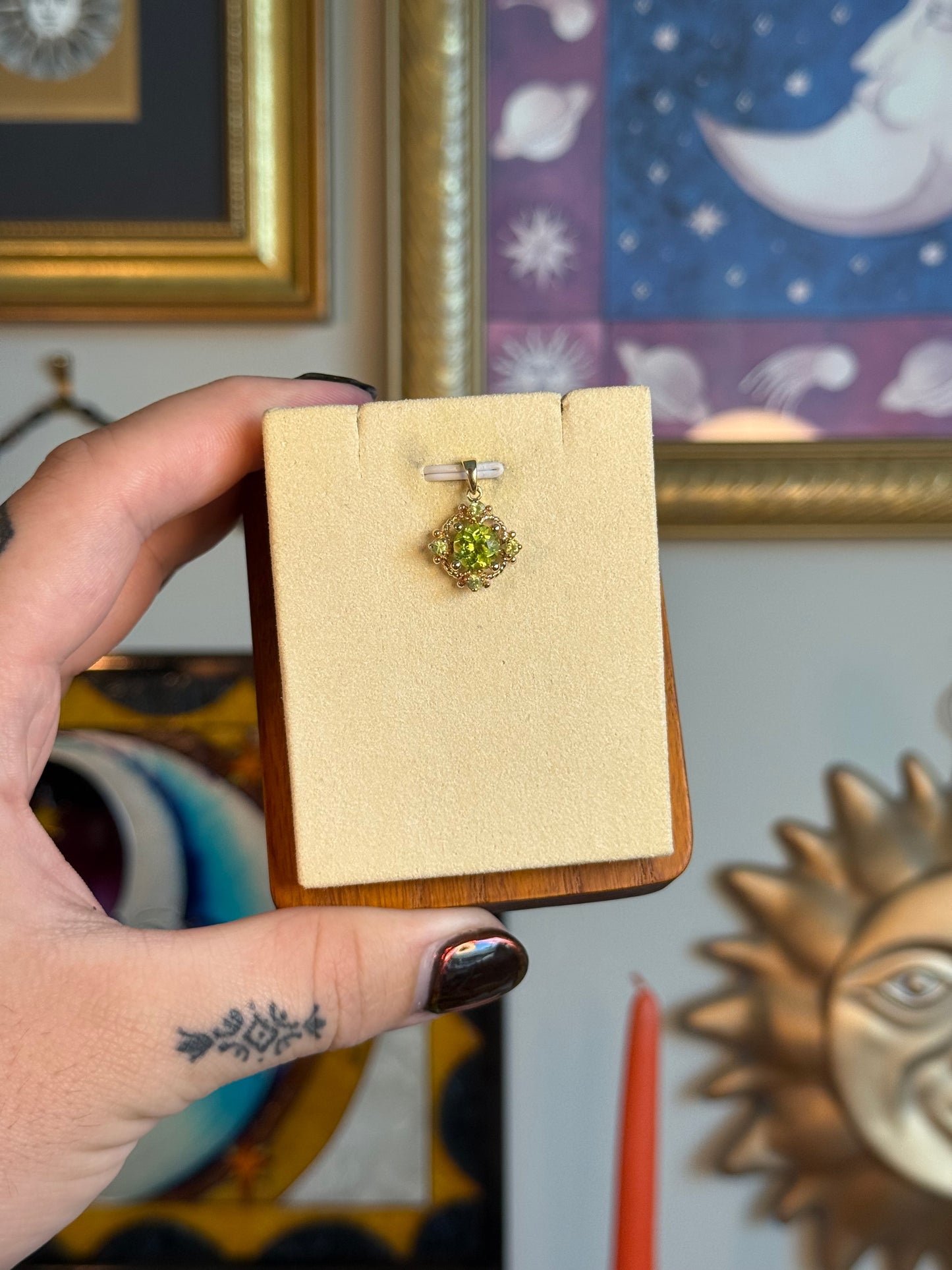 Ornate peridot pendant