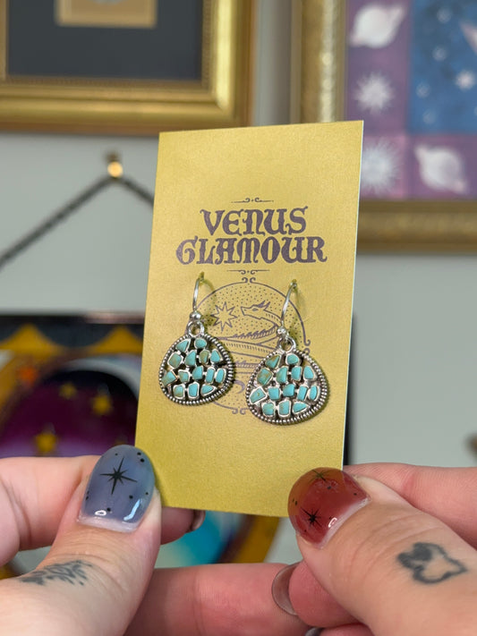 Turquoise cluster earrings