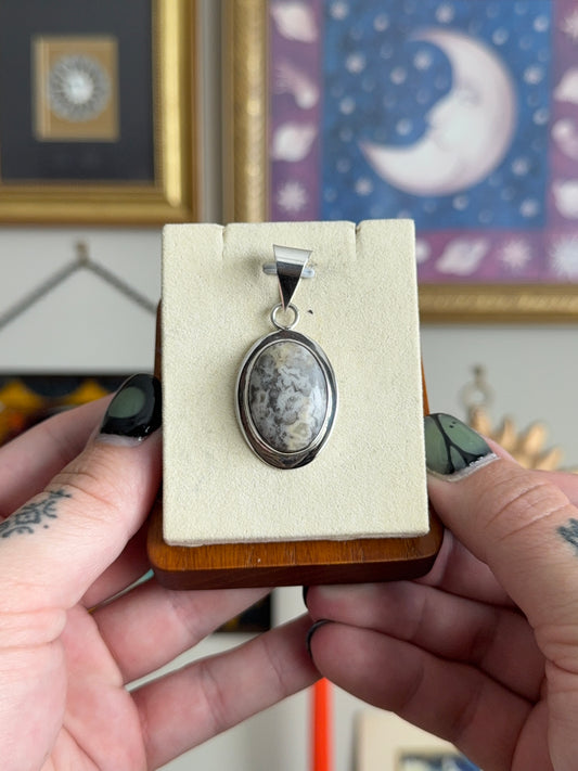 Pinolith cabochon pendant