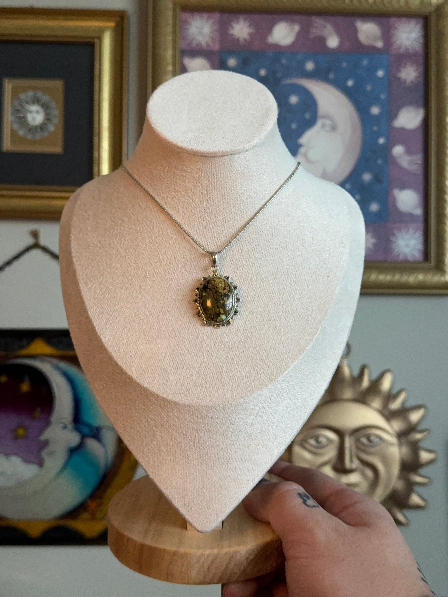 Sterling Silver Green pendant