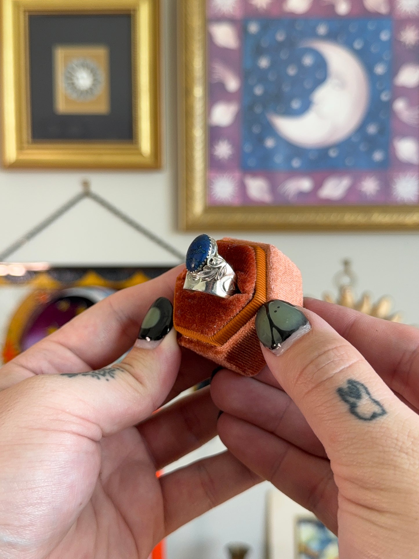 Lapis Navajo banded ring