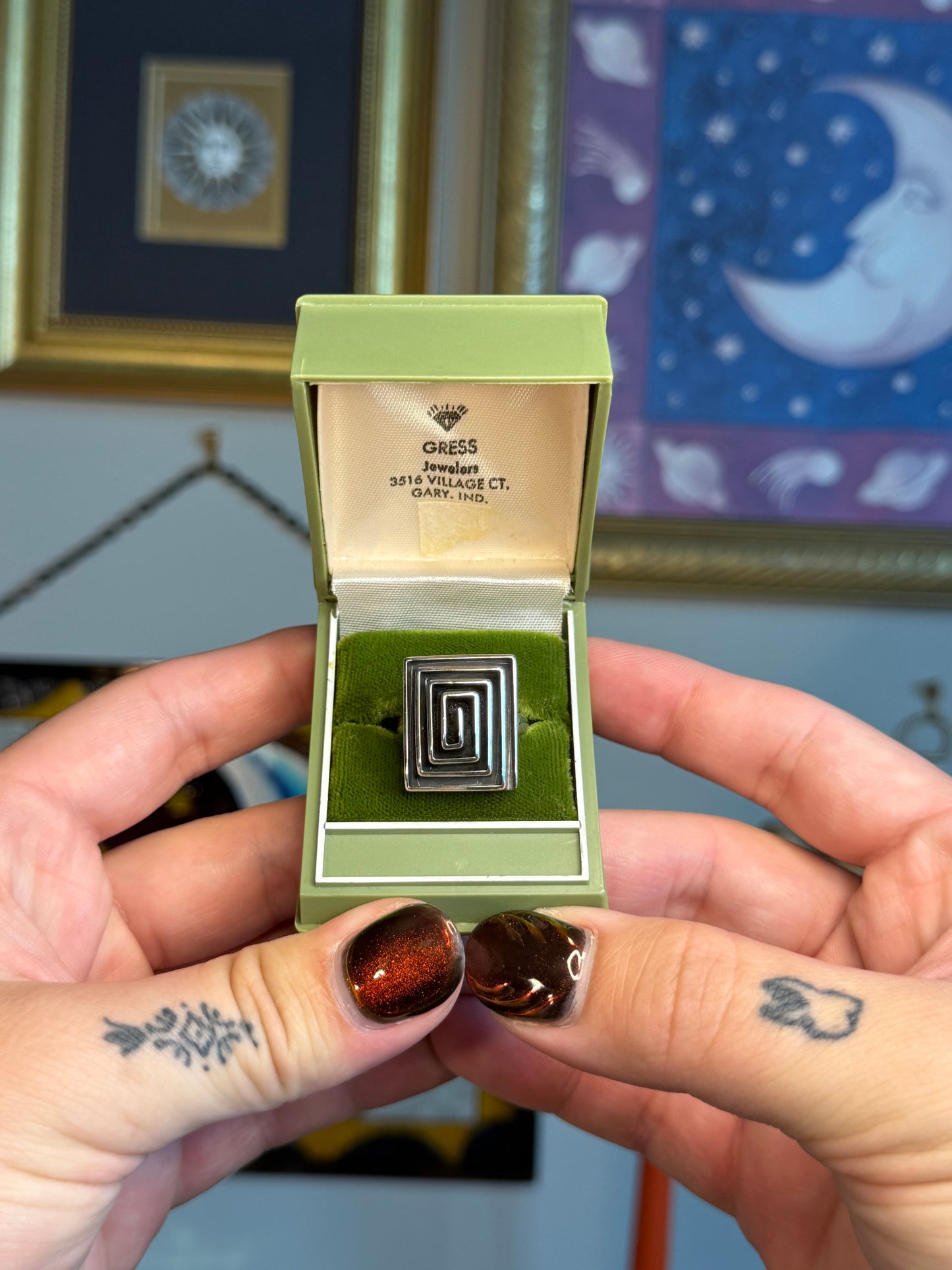 Taxco spiral square ring