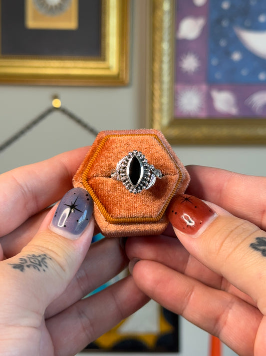 Marquise Black onyx ring