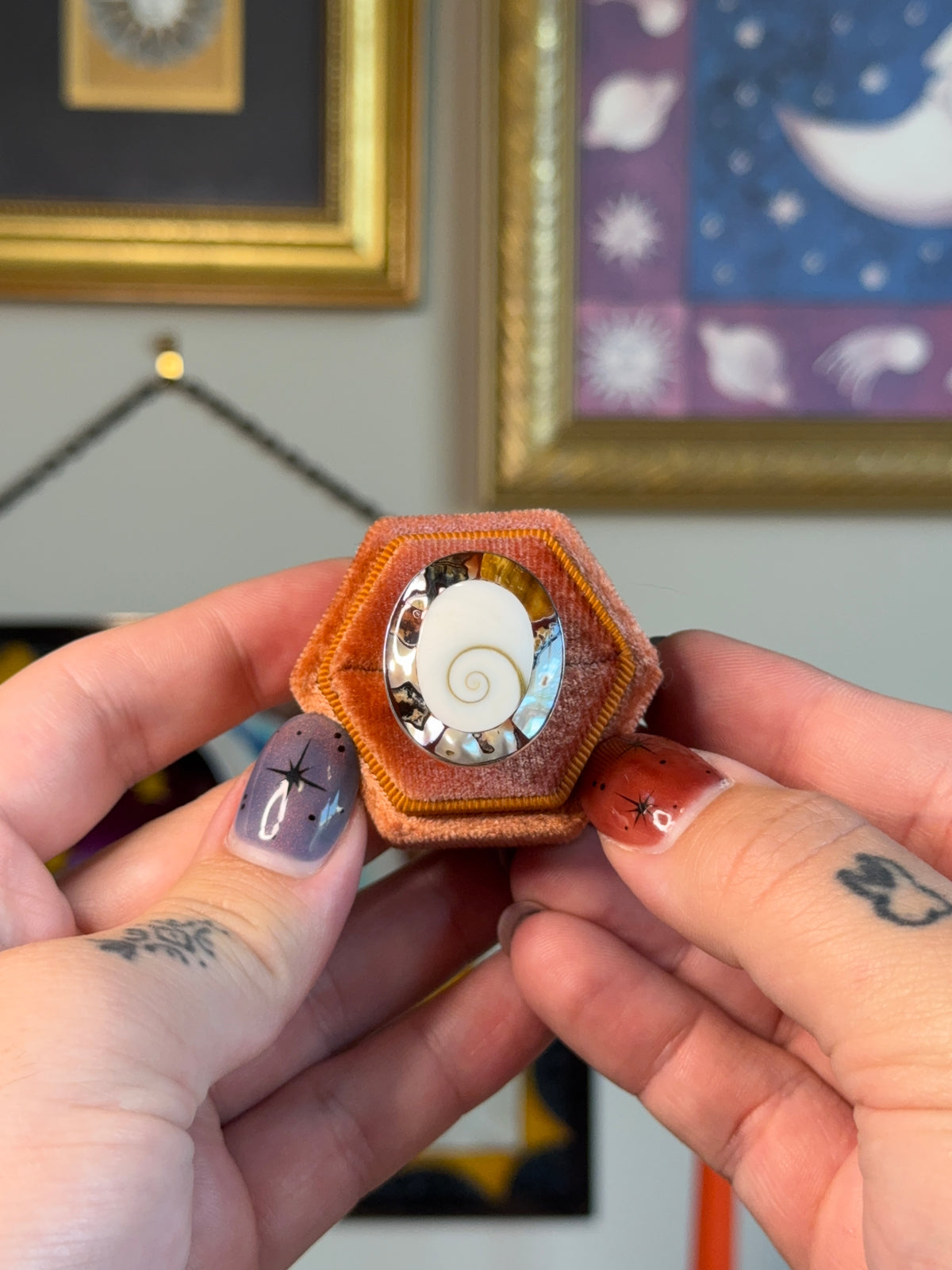 Abalone and shiva shell ring