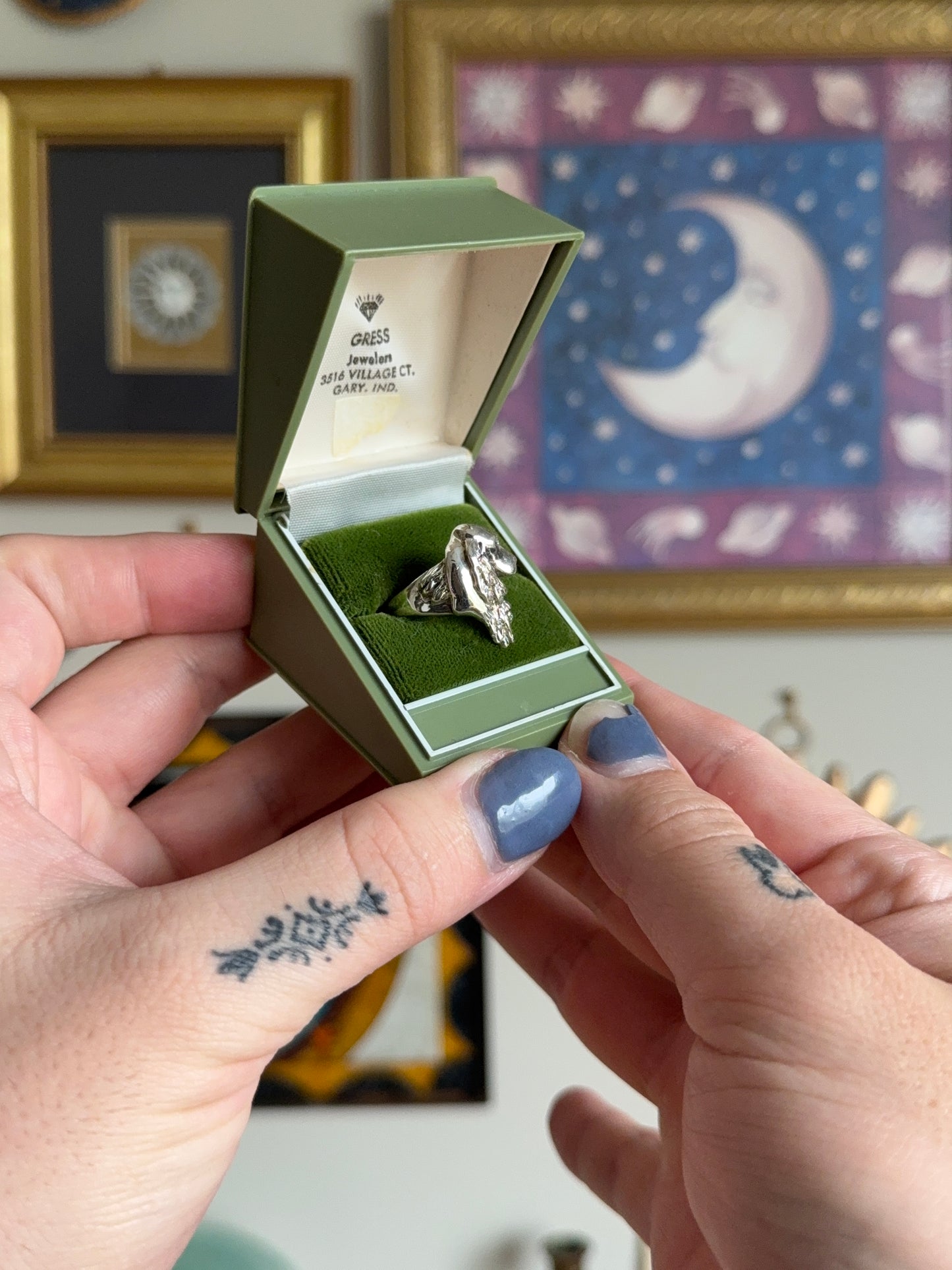 Silver dog ring