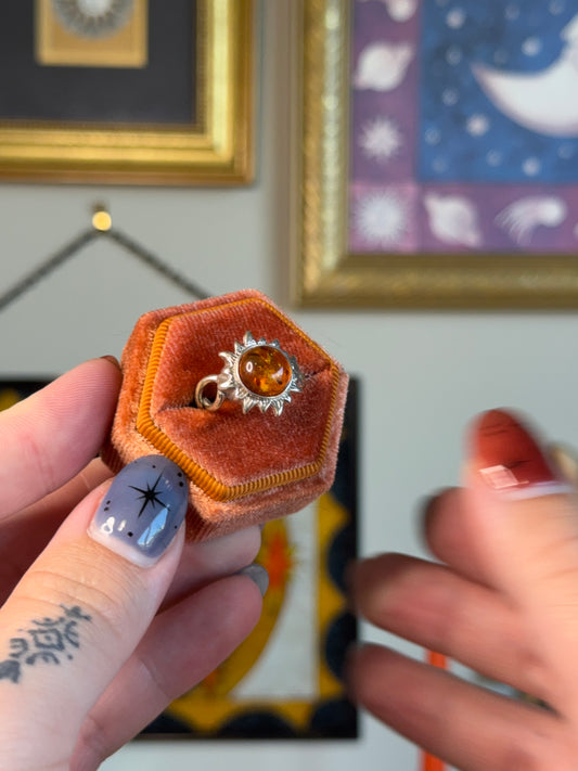 Celestial Amber sun ring
