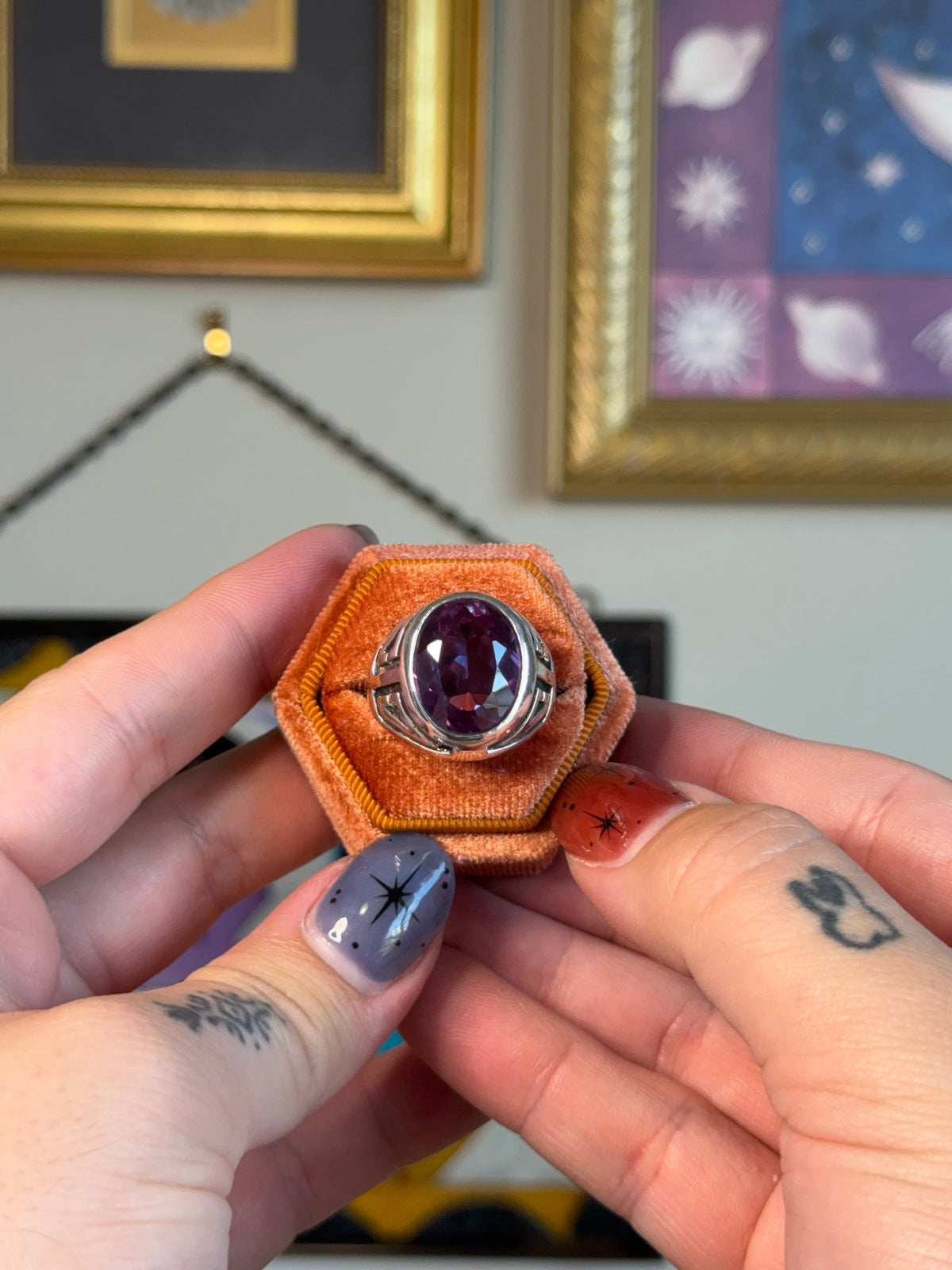 Amethyst Taxco detailed signet