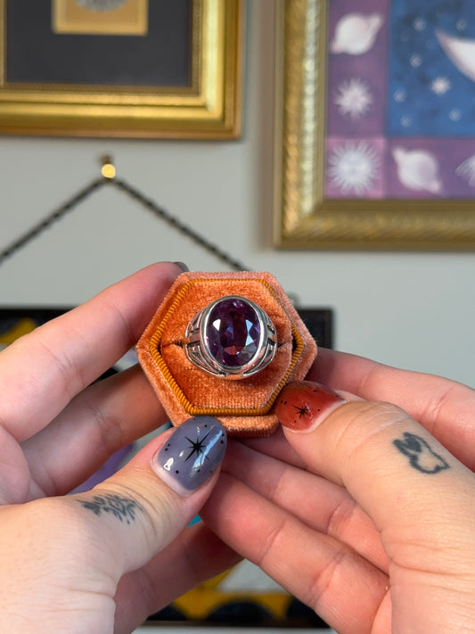Amethyst Taxco detailed signet