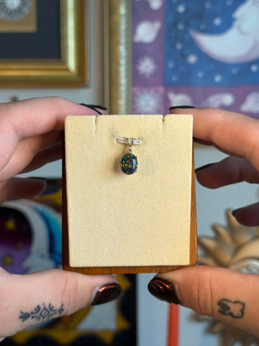 Black opal pendant