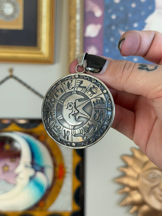 Silver Taxco Zodiac Pendant