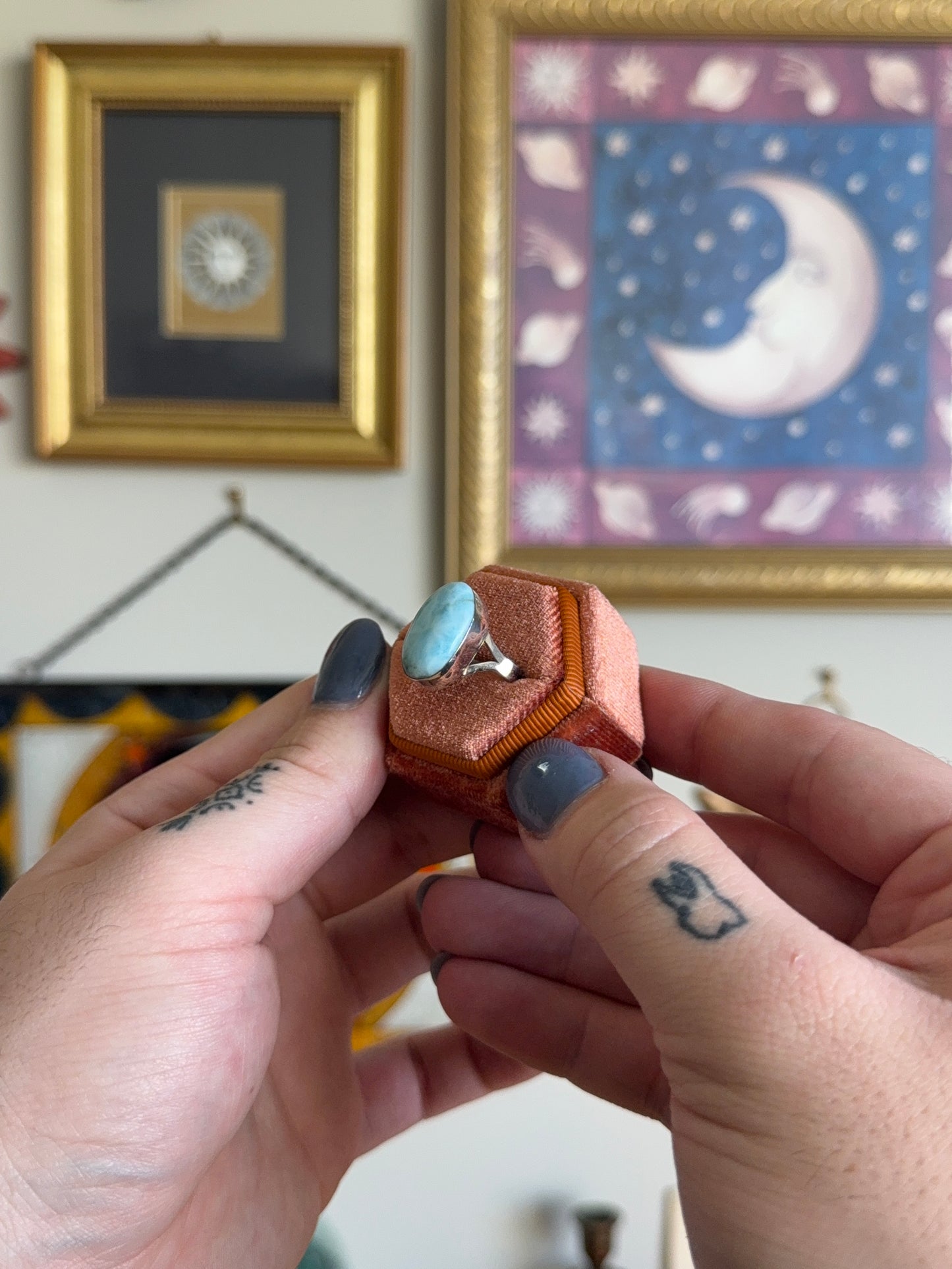 Oval Larimar ring