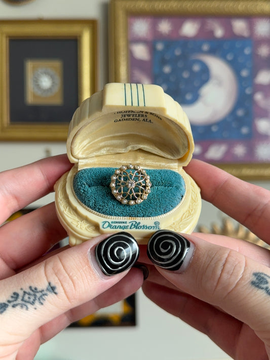 Antique Diamond & seed pearl ring