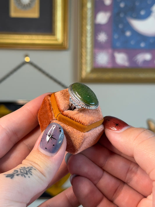 Big Green turquoise ring