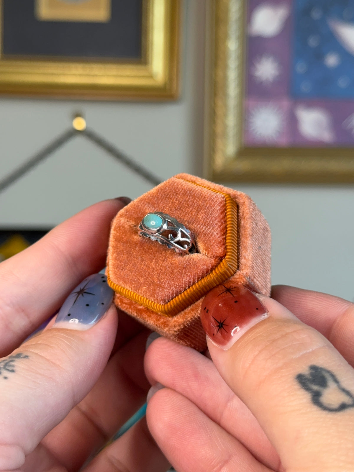 Small horizontal turquoise band