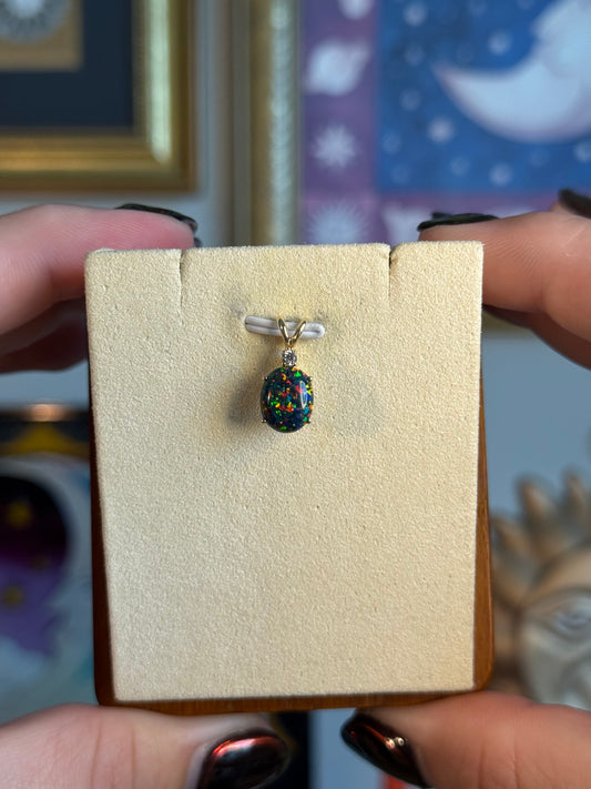 Black opal pendant