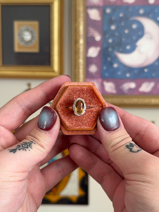 Detailed citrine ring