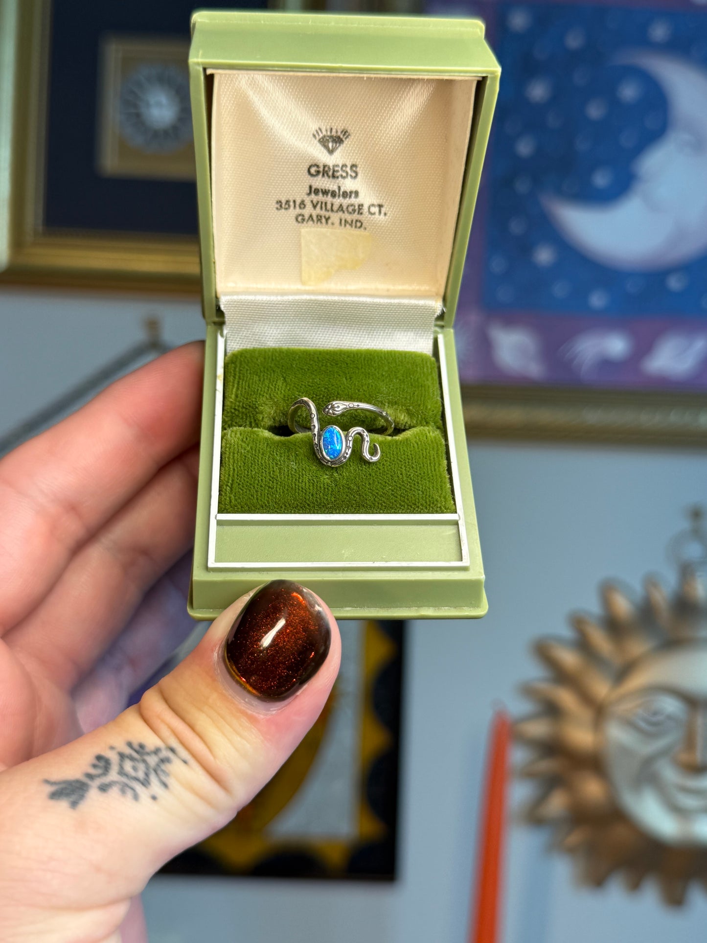 Opal snake ring