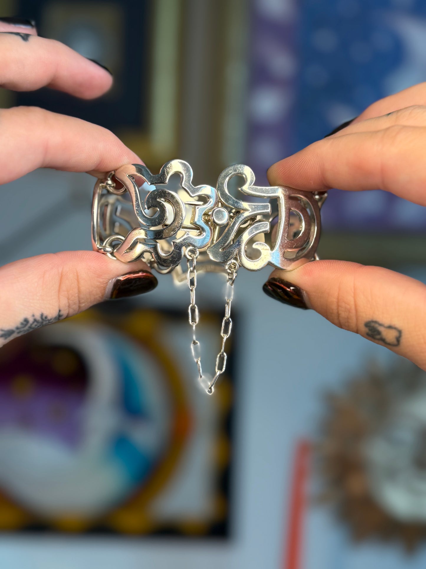 Taxco Ornate detailed chunky link bracelet