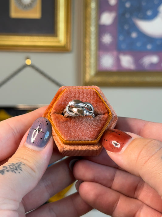 Antique double snake ring