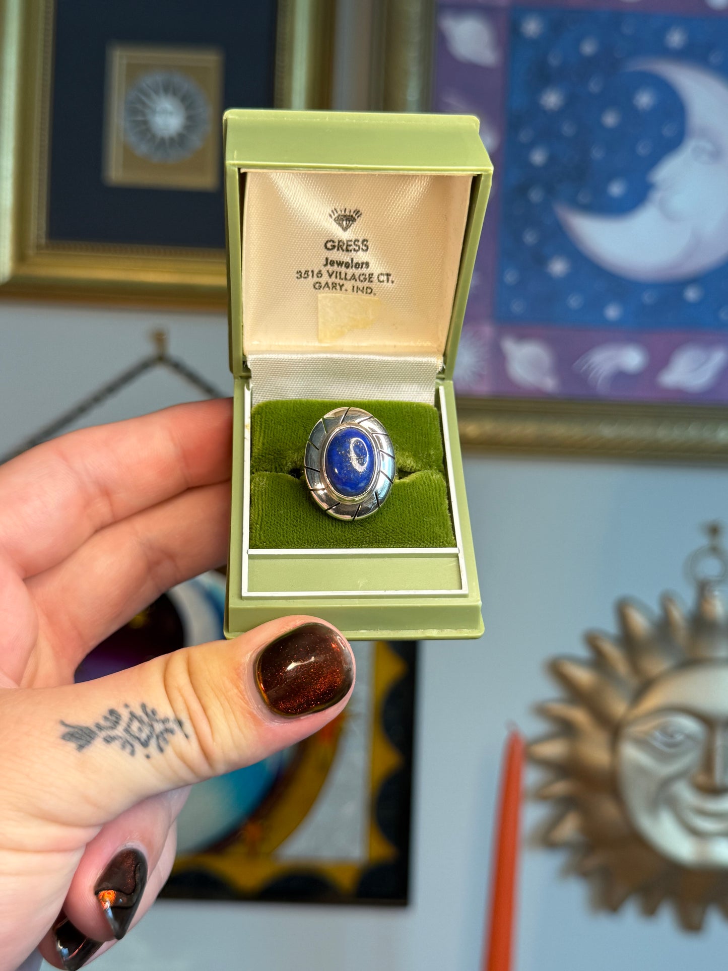 Lapis cabochon ring